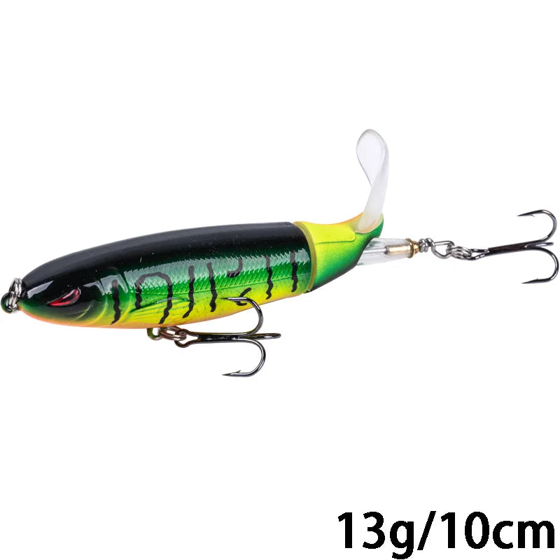 Whopper Popper 10cm/11cm/14cm Top Water Fishing Lure Blowups Pike Baits Rotating Tail Fishing Tackle Crankbait Wobblers