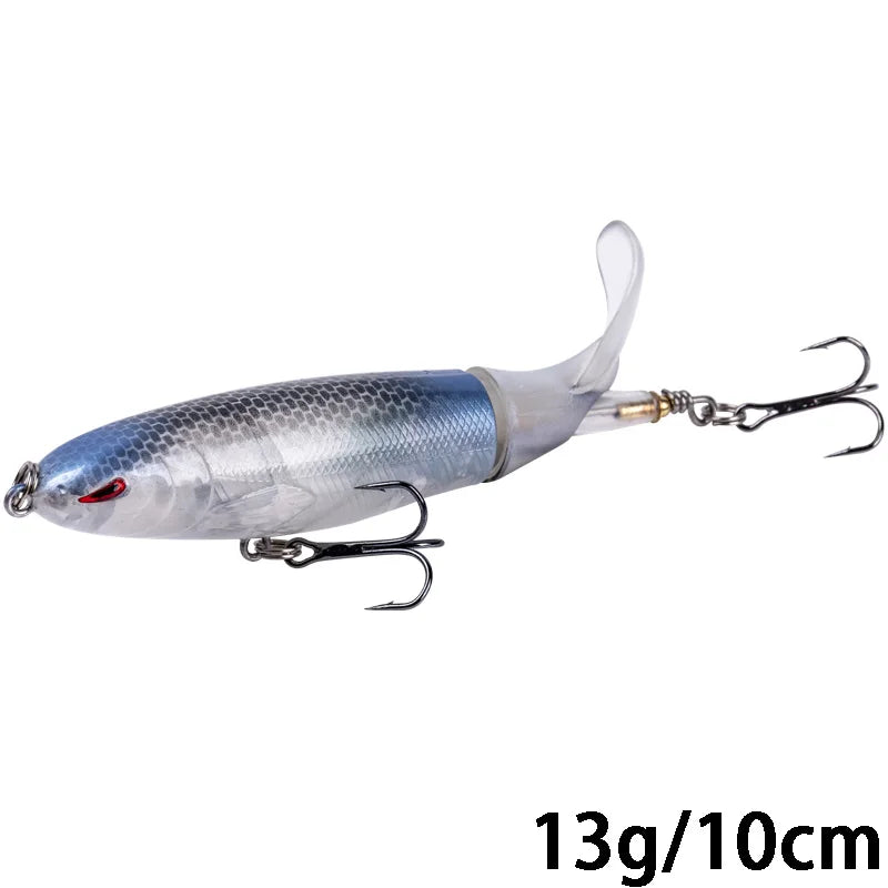 Whopper Popper 10cm/11cm/14cm Top Water Fishing Lure Blowups Pike Baits Rotating Tail Fishing Tackle Crankbait Wobblers