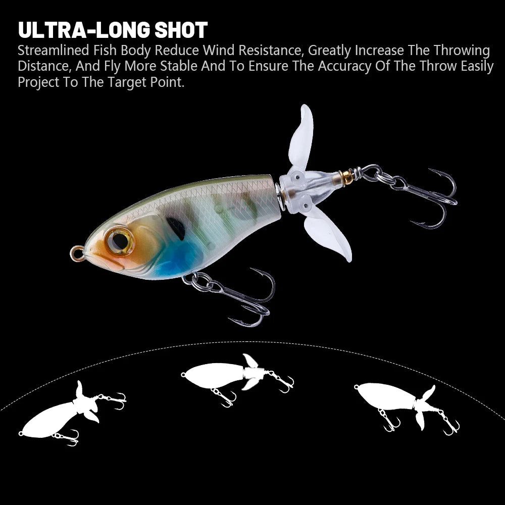 Whopper Popper Lures – Propeller Tail, Floating TopWater Baits (9g/8g/14g/17g/24g)