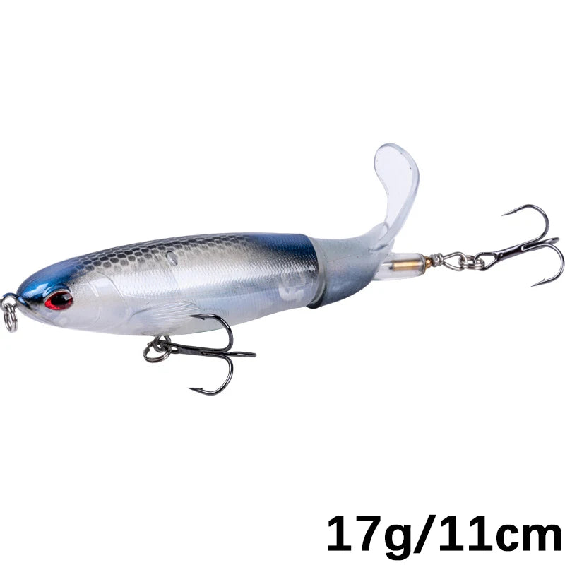 Whopper Popper 10cm/11cm/14cm Top Water Fishing Lure Blowups Pike Baits Rotating Tail Fishing Tackle Crankbait Wobblers