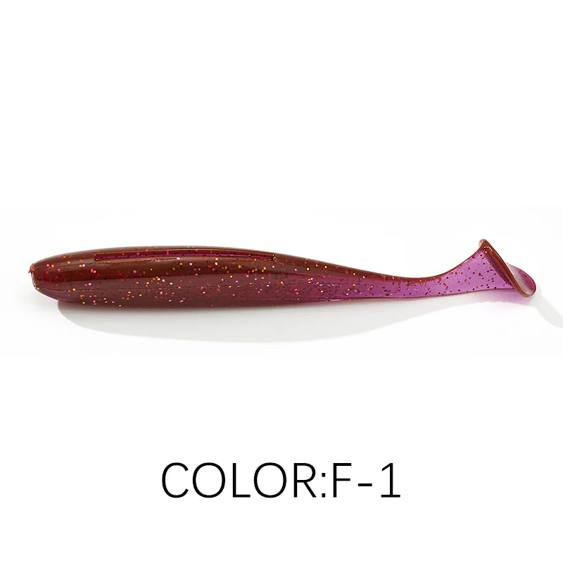 Soft Lures Baits Fishing Lure Double Color Silicone Bait T-Tail