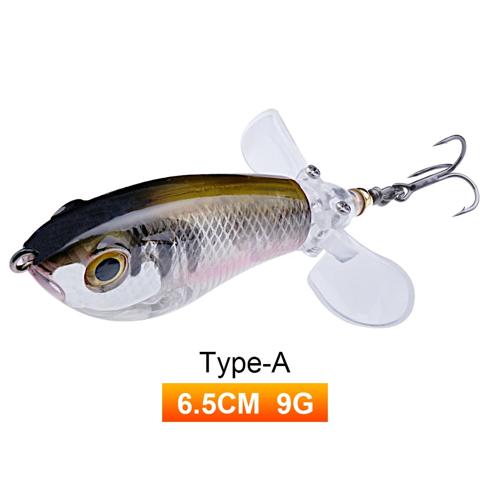 Whopper Popper Lures – Propeller Tail, Floating TopWater Baits (9g/8g/14g/17g/24g)