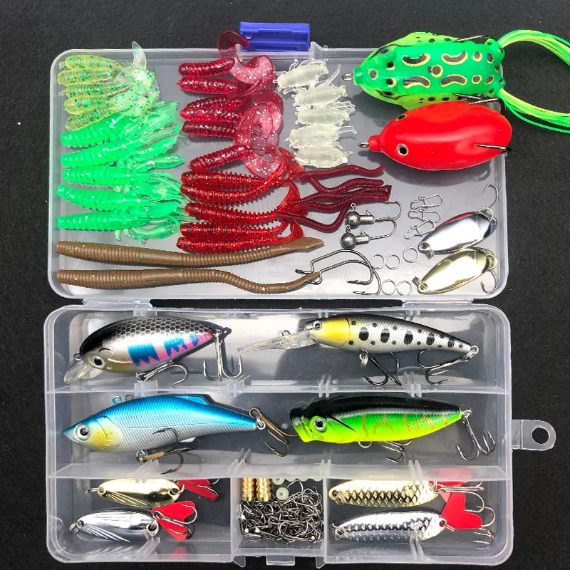 Ultimate Fishing Lure Kit – Soft & Hard Baits | Crankbaits, Jigs, Spoons & Minnows for Bass & Pike – Tackle Box Included