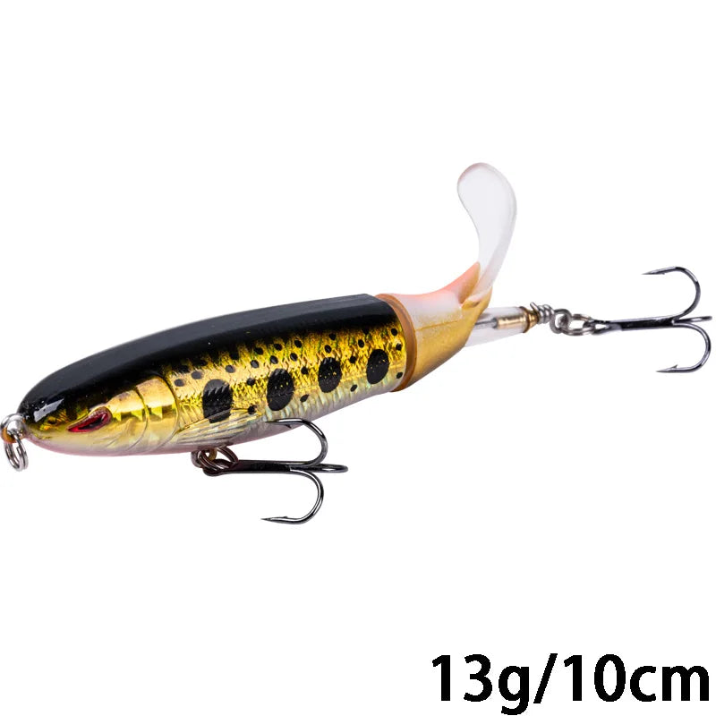 Whopper Popper 10cm/11cm/14cm Top Water Fishing Lure Blowups Pike Baits Rotating Tail Fishing Tackle Crankbait Wobblers