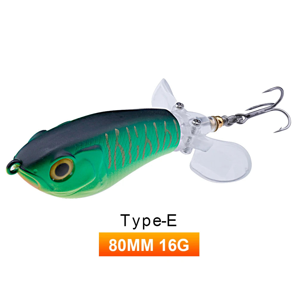 Whopper Popper Lures – Propeller Tail, Floating TopWater Baits (9g/8g/14g/17g/24g)