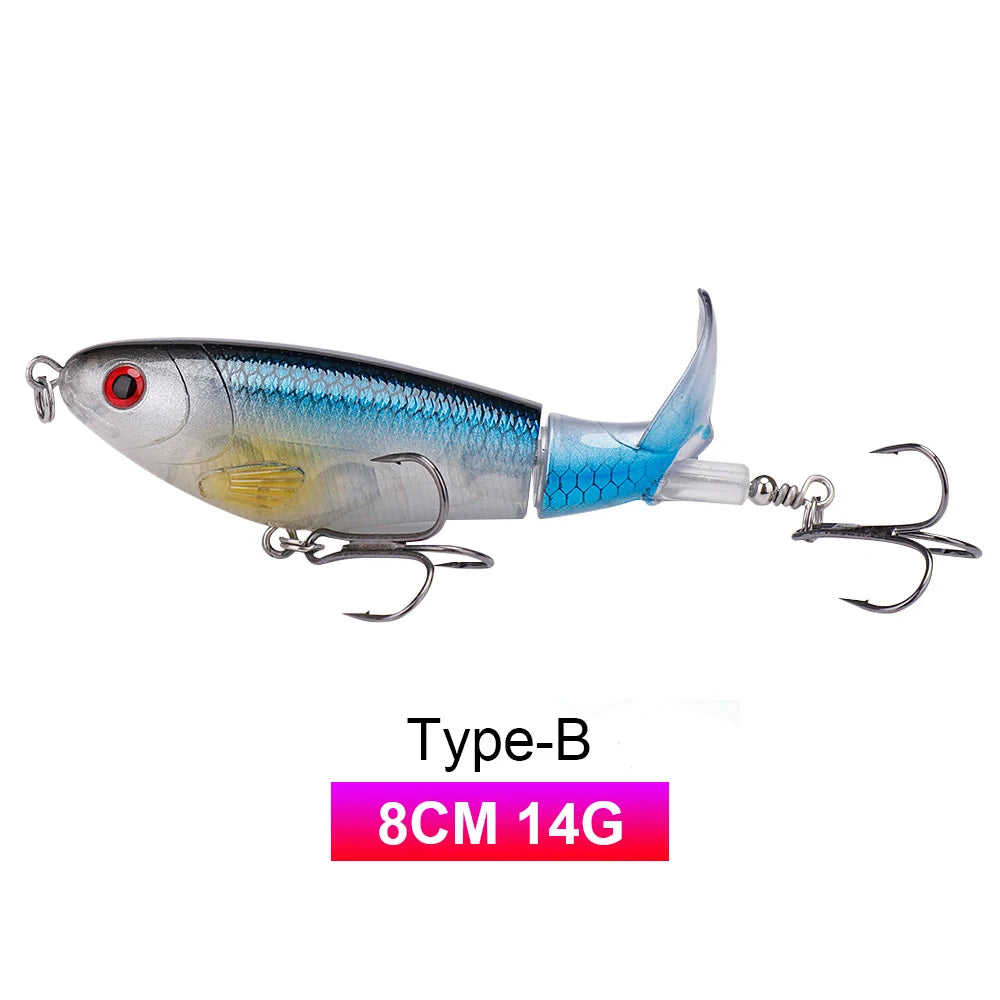 Whopper Popper Lures – Propeller Tail, Floating TopWater Baits (9g/8g/14g/17g/24g)