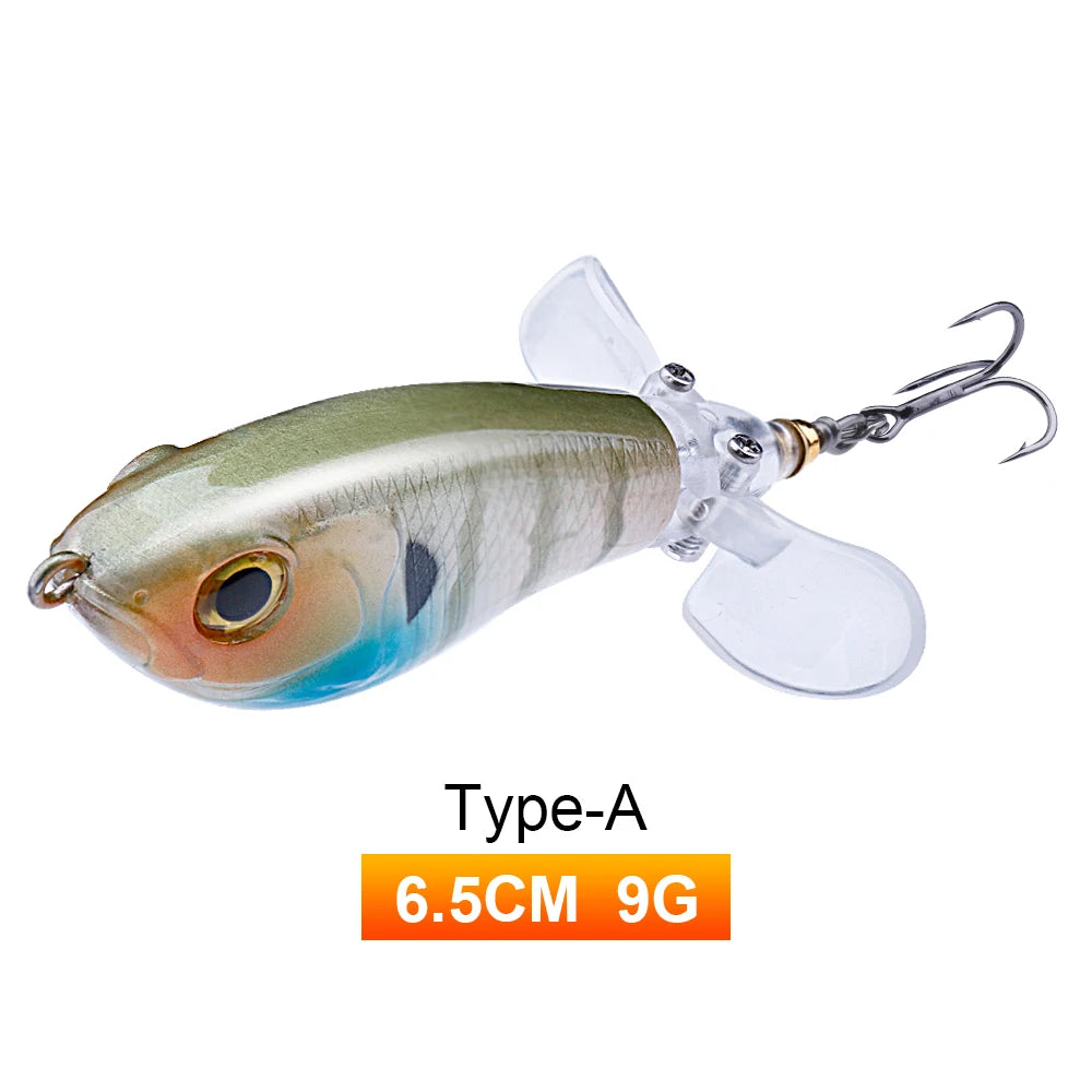 Whopper Popper Lures – Propeller Tail, Floating TopWater Baits (9g/8g/14g/17g/24g)