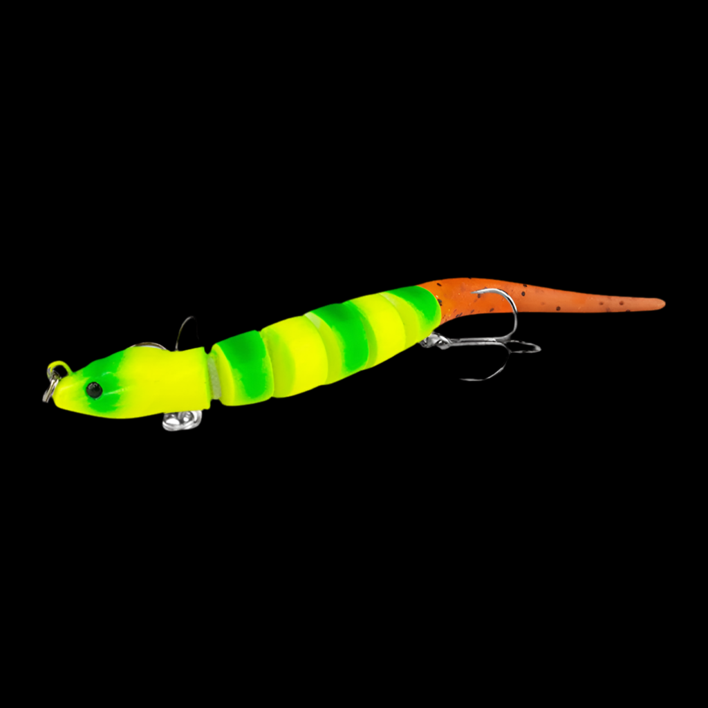 Jointed Yellow Eel Fishing Lure – 12cm, 12g | Hard Body with Soft Tail | Saltwater Artificial Bait