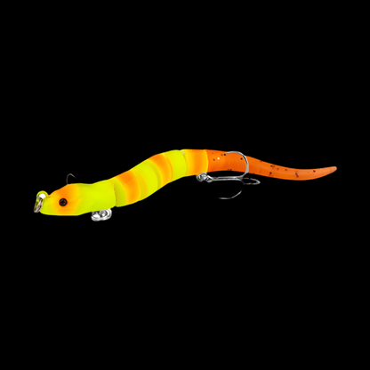 Jointed Yellow Eel Fishing Lure – 12cm, 12g | Hard Body with Soft Tail | Saltwater Artificial Bait