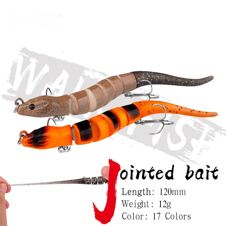 Jointed Yellow Eel Fishing Lure – 12cm, 12g | Hard Body with Soft Tail | Saltwater Artificial Bait