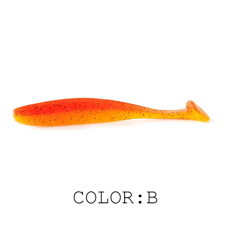 Soft Lures Baits Fishing Lure Double Color Silicone Bait T-Tail