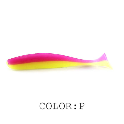 Soft Lures Baits Fishing Lure Double Color Silicone Bait T-Tail