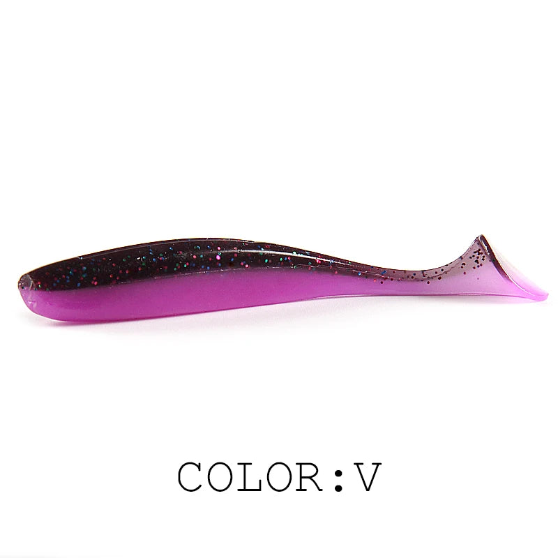 Soft Lures Baits Fishing Lure Double Color Silicone Bait T-Tail