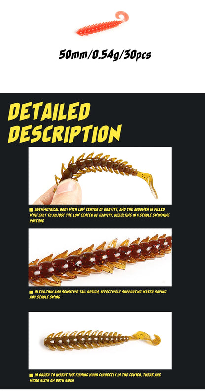2025 New Soft Fishing Lures – 5cm (30pcs) & 8cm (12pcs) | Swimbait for Carp, Trout, Pike & Zander