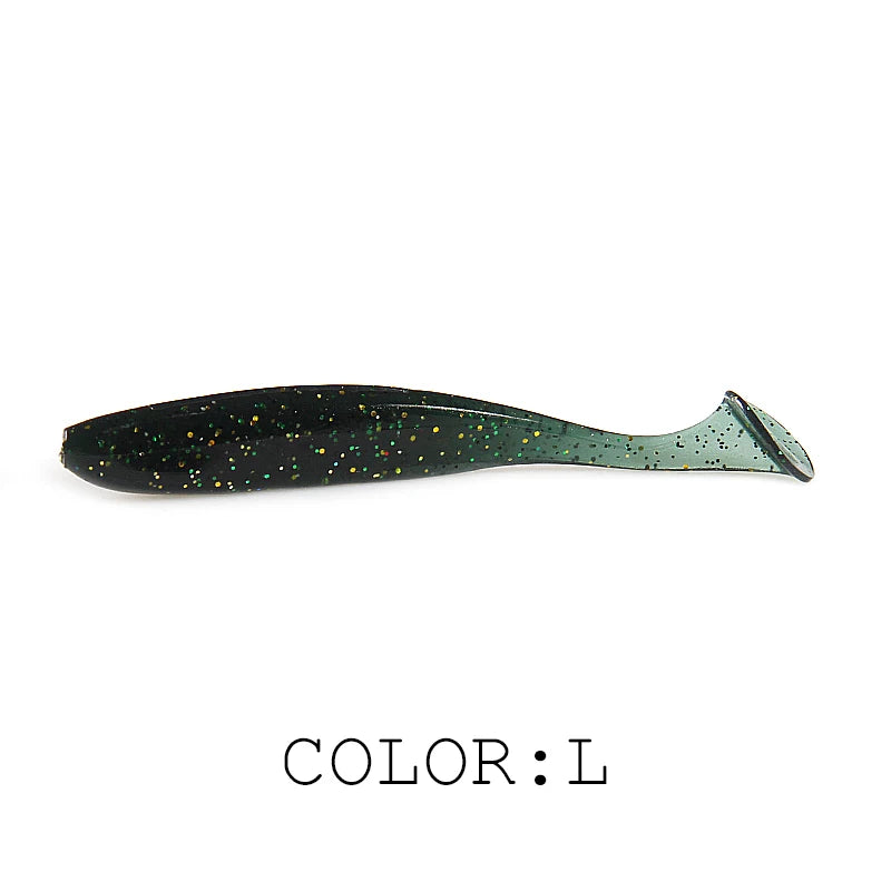 Soft Lures Baits Fishing Lure Double Color Silicone Bait T-Tail