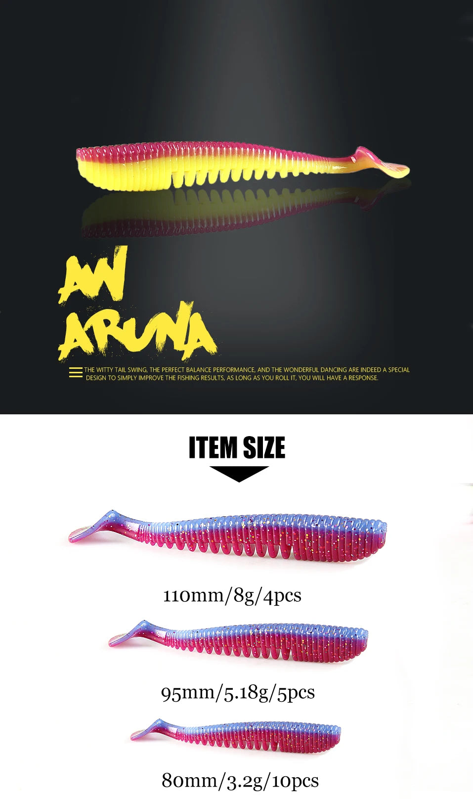 Soft Fishing Lures – 5cm, 8cm, 9.5cm, 11cm | Artificial Bait for Pike & Predators | Premium Tackle