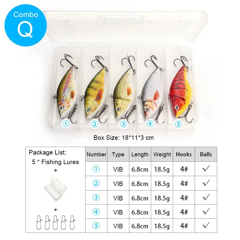 Premium Hard Crankbait Set – 5pcs Fishing Lures for Bass, Pike & Predators