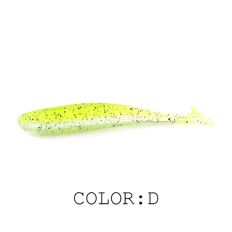 Soft Lures Baits Fishing Lure Double Color Silicone Bait T-Tail