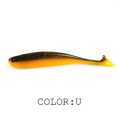 Soft Lures Baits Fishing Lure Double Color Silicone Bait T-Tail