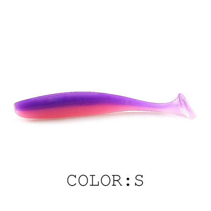 Soft Lures Baits Fishing Lure Double Color Silicone Bait T-Tail