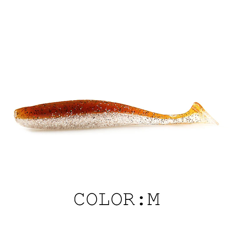 Soft Lures Baits Fishing Lure Double Color Silicone Bait T-Tail