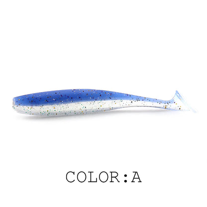 Soft Lures Baits Fishing Lure Double Color Silicone Bait T-Tail