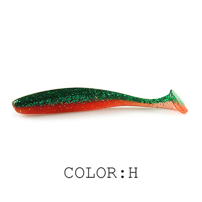 Soft Lures Baits Fishing Lure Double Color Silicone Bait T-Tail
