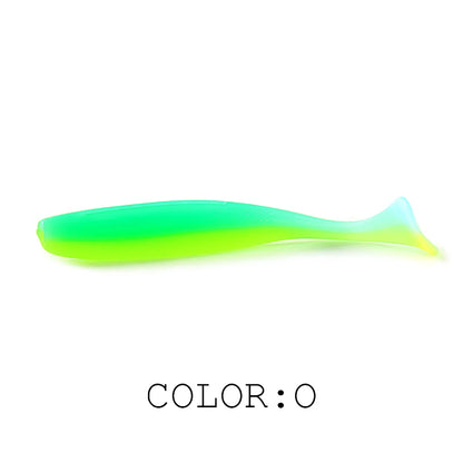 Soft Lures Baits Fishing Lure Double Color Silicone Bait T-Tail