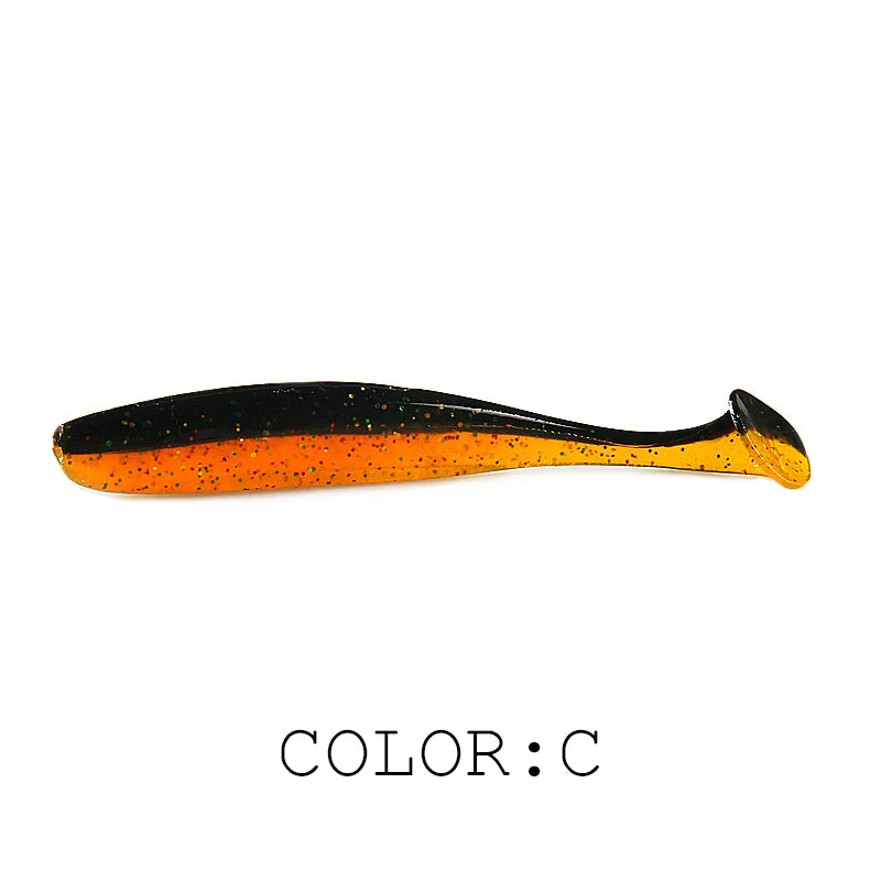 Soft Lures Baits Fishing Lure Double Color Silicone Bait T-Tail