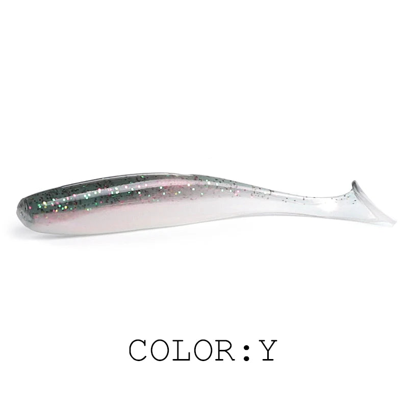 Soft Lures Baits Fishing Lure Double Color Silicone Bait T-Tail