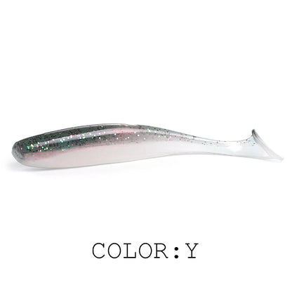 Soft Lures Baits Fishing Lure Double Color Silicone Bait T-Tail