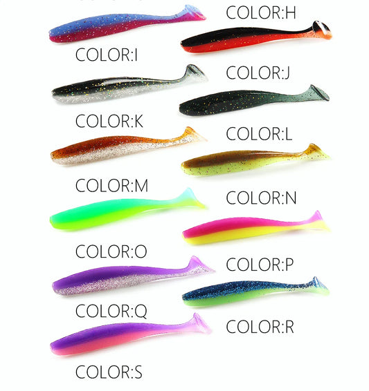 Soft Lures Baits Fishing Lure Double Color Silicone Bait T-Tail