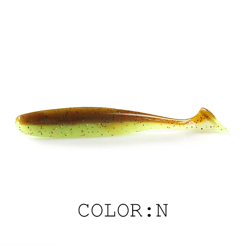 Soft Lures Baits Fishing Lure Double Color Silicone Bait T-Tail
