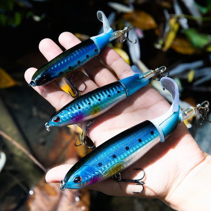 Whopper Popper 10cm/11cm/14cm Top Water Fishing Lure Blowups Pike Baits Rotating Tail Fishing Tackle Crankbait Wobblers