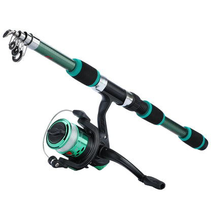 Spinning Fishing Rod & Reel Combo – 1.8M Telescopic Rod, 5.2:1 3BB Reel, 5kg Max Drag – Full Fishing Kit