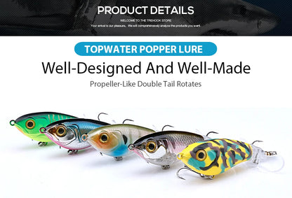 Whopper Popper Lures – Propeller Tail, Floating TopWater Baits (9g/8g/14g/17g/24g)