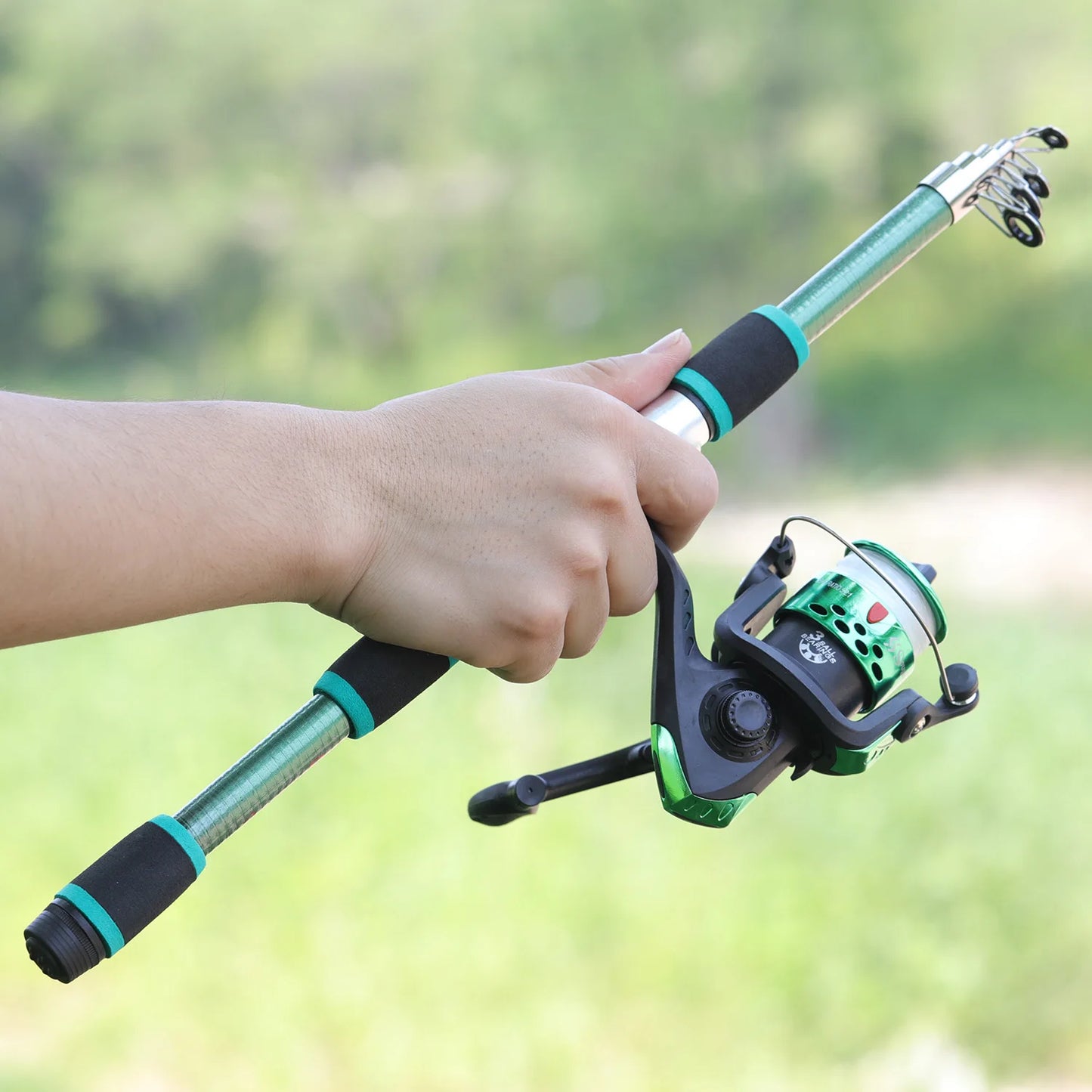 Spinning Fishing Rod & Reel Combo – 1.8M Telescopic Rod, 5.2:1 3BB Reel, 5kg Max Drag – Full Fishing Kit