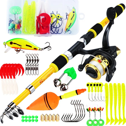 Spinning Fishing Rod & Reel Combo – 1.8M Telescopic Rod, 5.2:1 3BB Reel, 5kg Max Drag – Full Fishing Kit