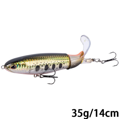 Whopper Popper 10cm/11cm/14cm Top Water Fishing Lure Blowups Pike Baits Rotating Tail Fishing Tackle Crankbait Wobblers