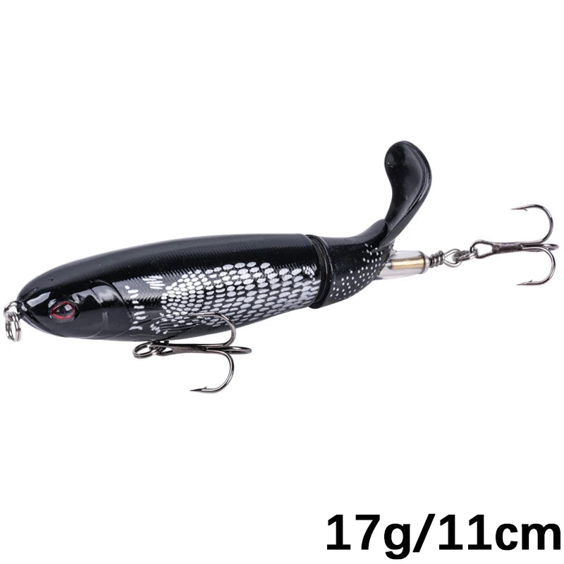 Whopper Popper 10cm/11cm/14cm Top Water Fishing Lure Blowups Pike Baits Rotating Tail Fishing Tackle Crankbait Wobblers