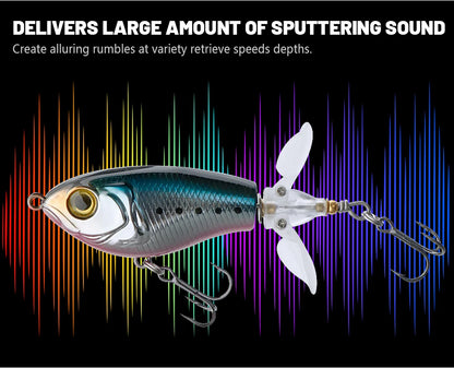 Whopper Popper Lures – Propeller Tail, Floating TopWater Baits (9g/8g/14g/17g/24g)