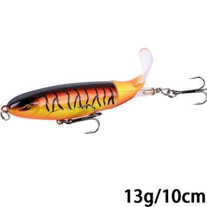Whopper Popper 10cm/11cm/14cm Top Water Fishing Lure Blowups Pike Baits Rotating Tail Fishing Tackle Crankbait Wobblers
