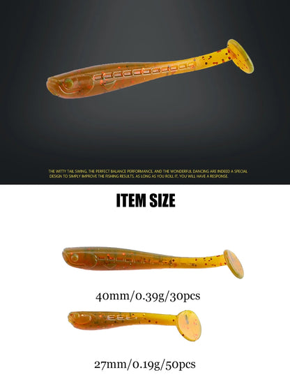 Soft Minnow Fishing Lures – 4cm (30pcs) & 2.7cm (50pcs) – Sinking Tremor Bait