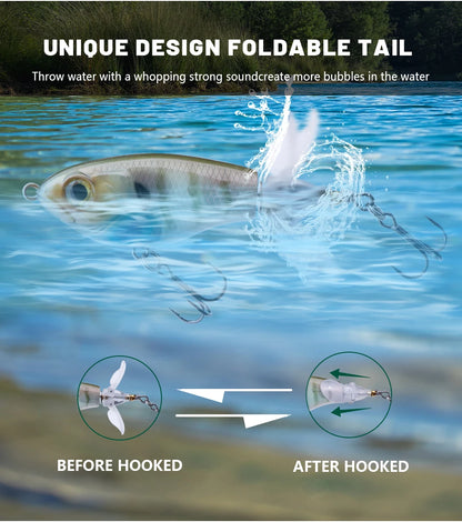 Whopper Popper Lures – Propeller Tail, Floating TopWater Baits (9g/8g/14g/17g/24g)