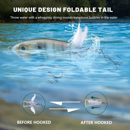 Whopper Popper Lures – Propeller Tail, Floating TopWater Baits (9g/8g/14g/17g/24g)