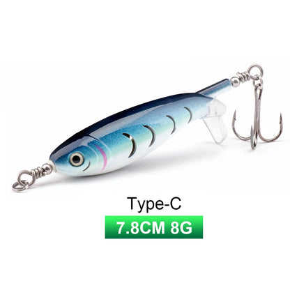 Whopper Popper Lures – Propeller Tail, Floating TopWater Baits (9g/8g/14g/17g/24g)